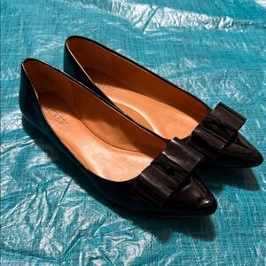 J. Crew Black Bow Flats